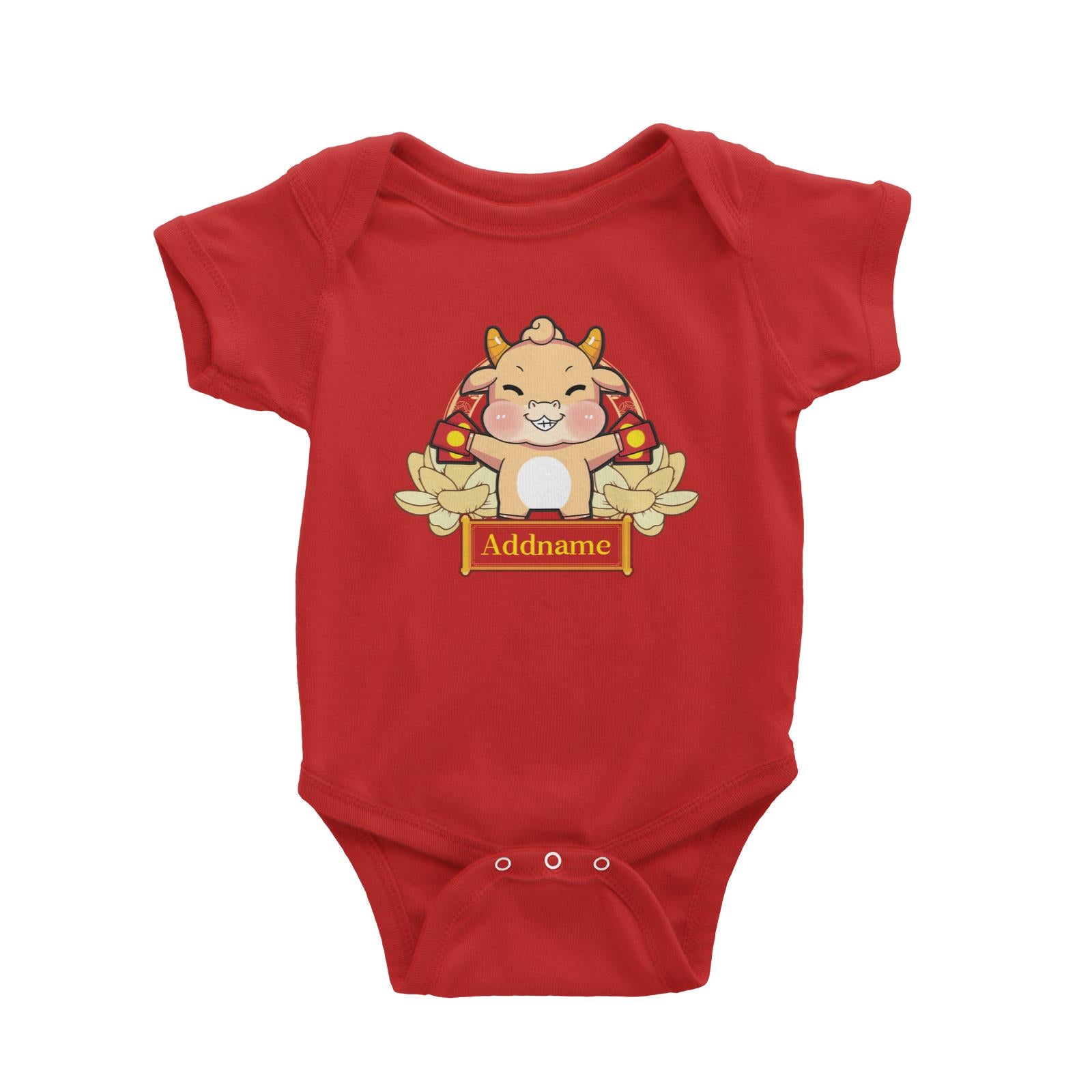 [CNY 2021] Gold Lotus Series Golden Cow with Ang Pow Baby Romper