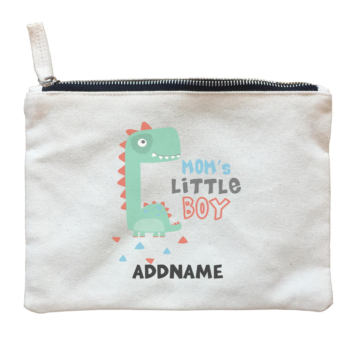 Mom's Little Boy Dinosaur Addname Bag Zipper Pouch