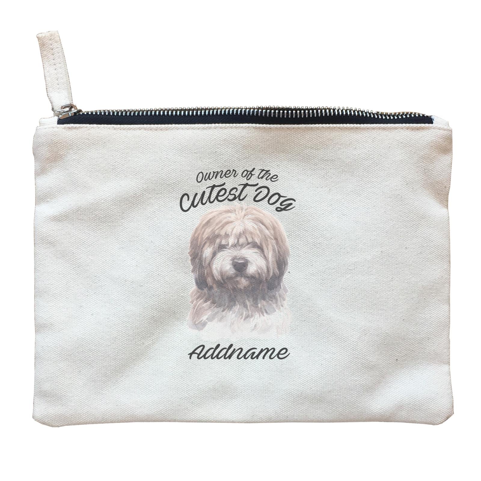 Watercolor Dog Owner Of The Cutest Dog Tibetan Addname Zipper Pouch
