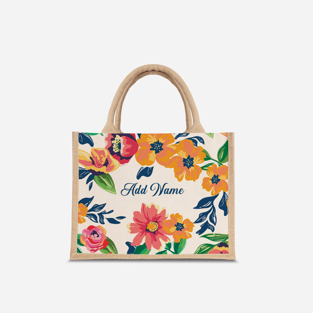 Deborah Series Half Lining Small Jute Bag - Celeste Natural