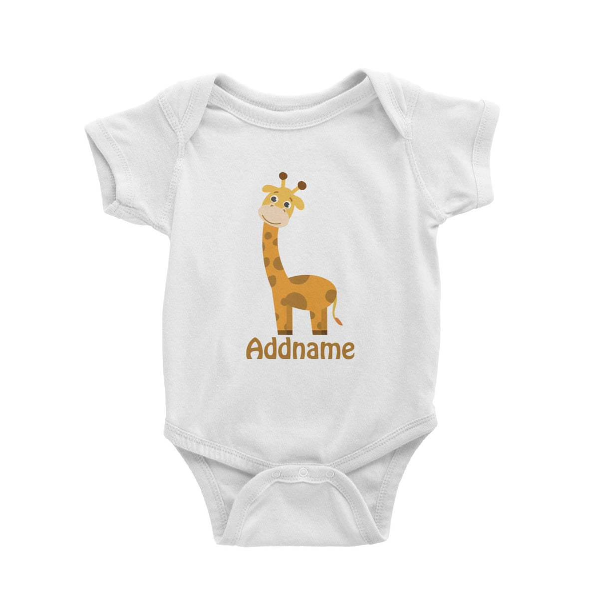 Animal Safari Jungle Giraffe Addname Baby Romper