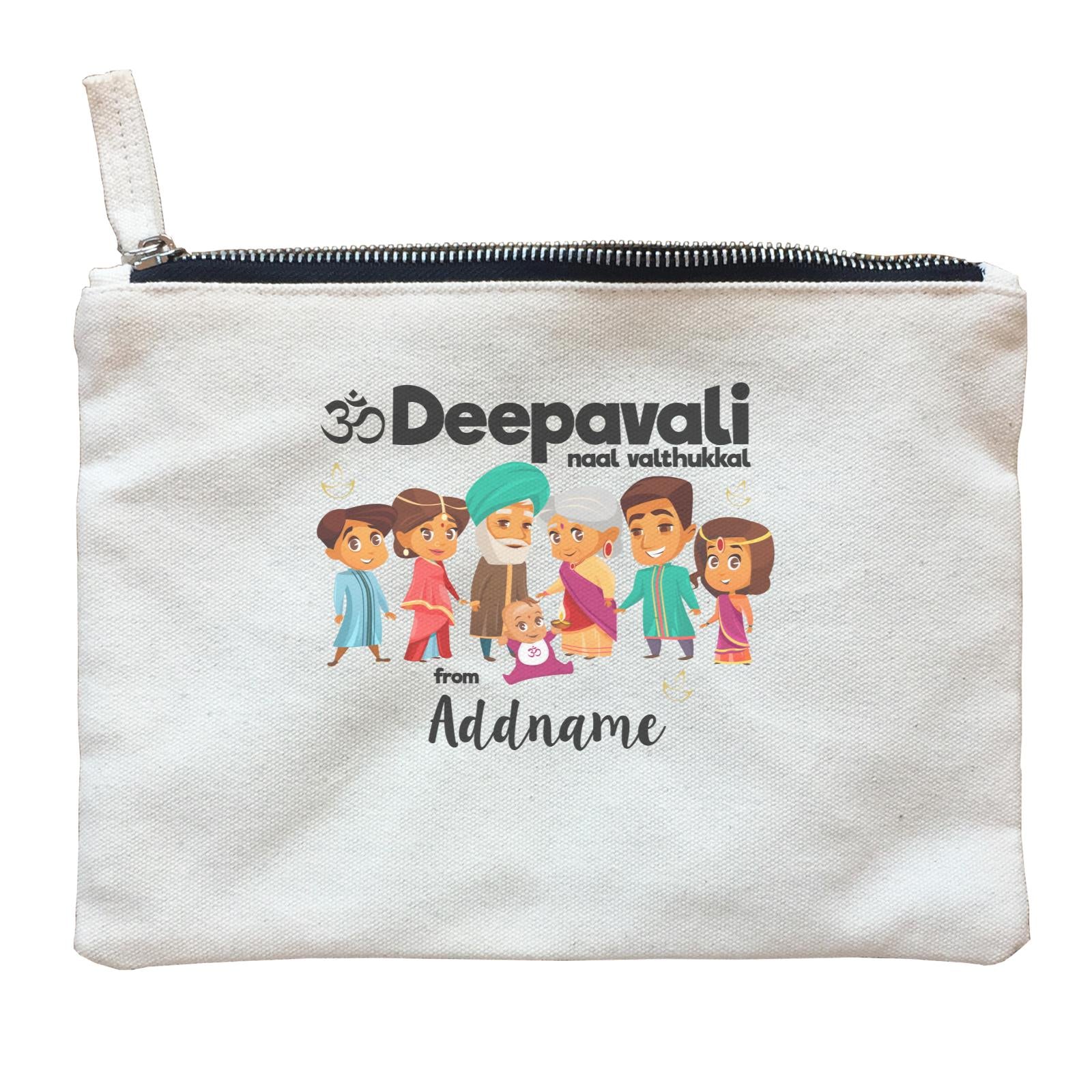 Cute Family Extended OM Deepavali From Addname Zipper Pouch