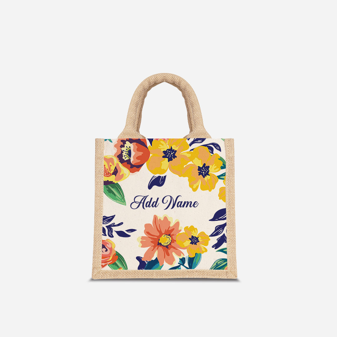 Deborah Series Half Lining Lunch Bag  - Teal Natural