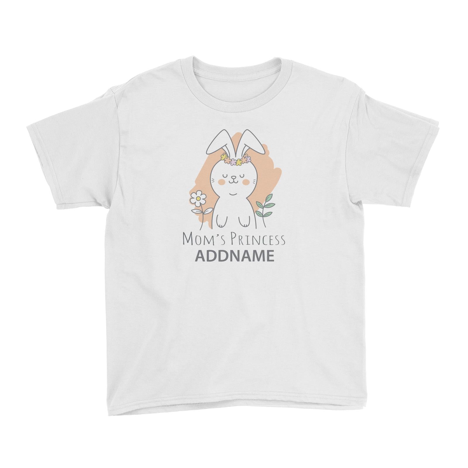 Cool Cute Animals Rabbit Mom's Princess Addname Kid's T-Shirts