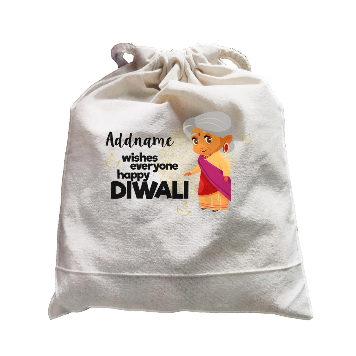 Cute Grandma Wishes Everyone Happy Diwali Addname Satchel