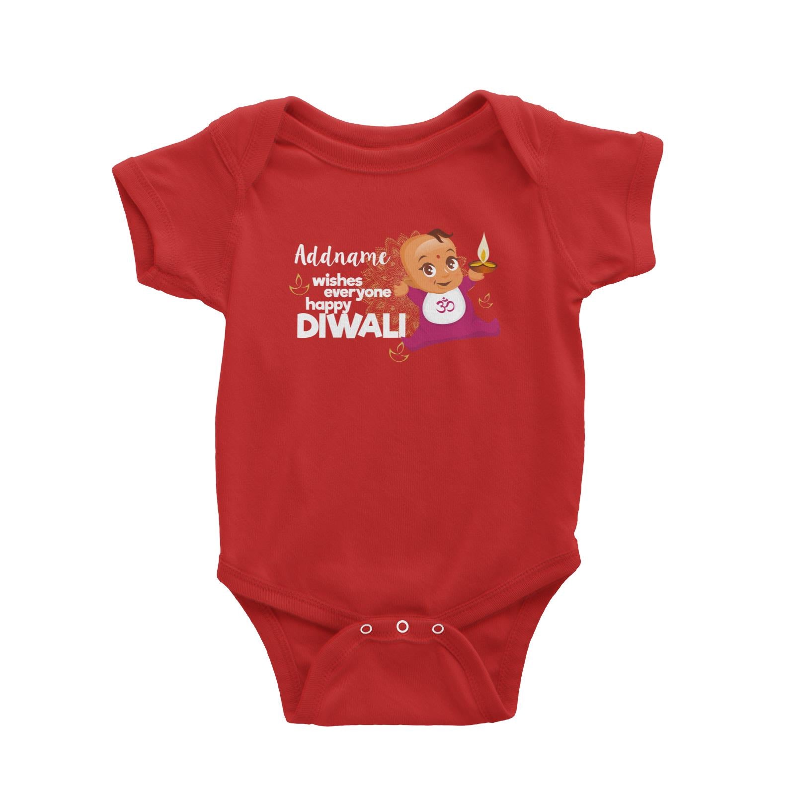 Cute Baby Wishes Everyone Happy Diwali Addname Baby Romper