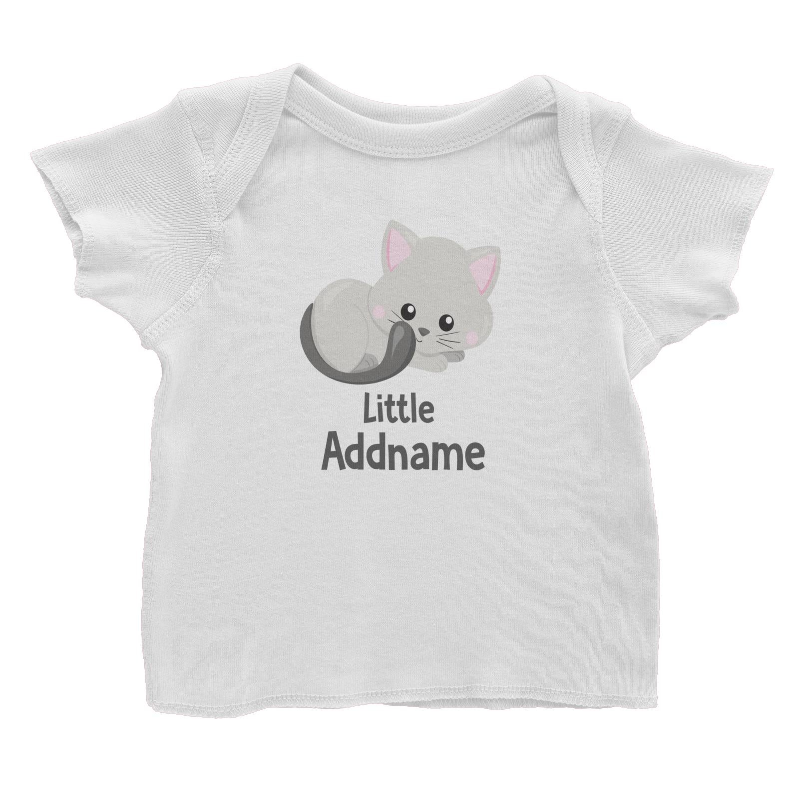 Adorable Cats Grey Cat Little Addname Baby T-Shirt