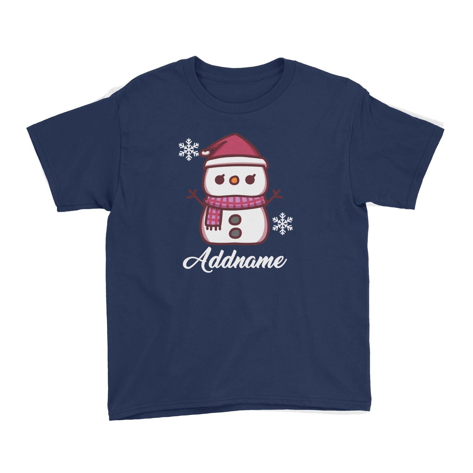 Xmas Little Girl Snowman Kid's T-Shirt