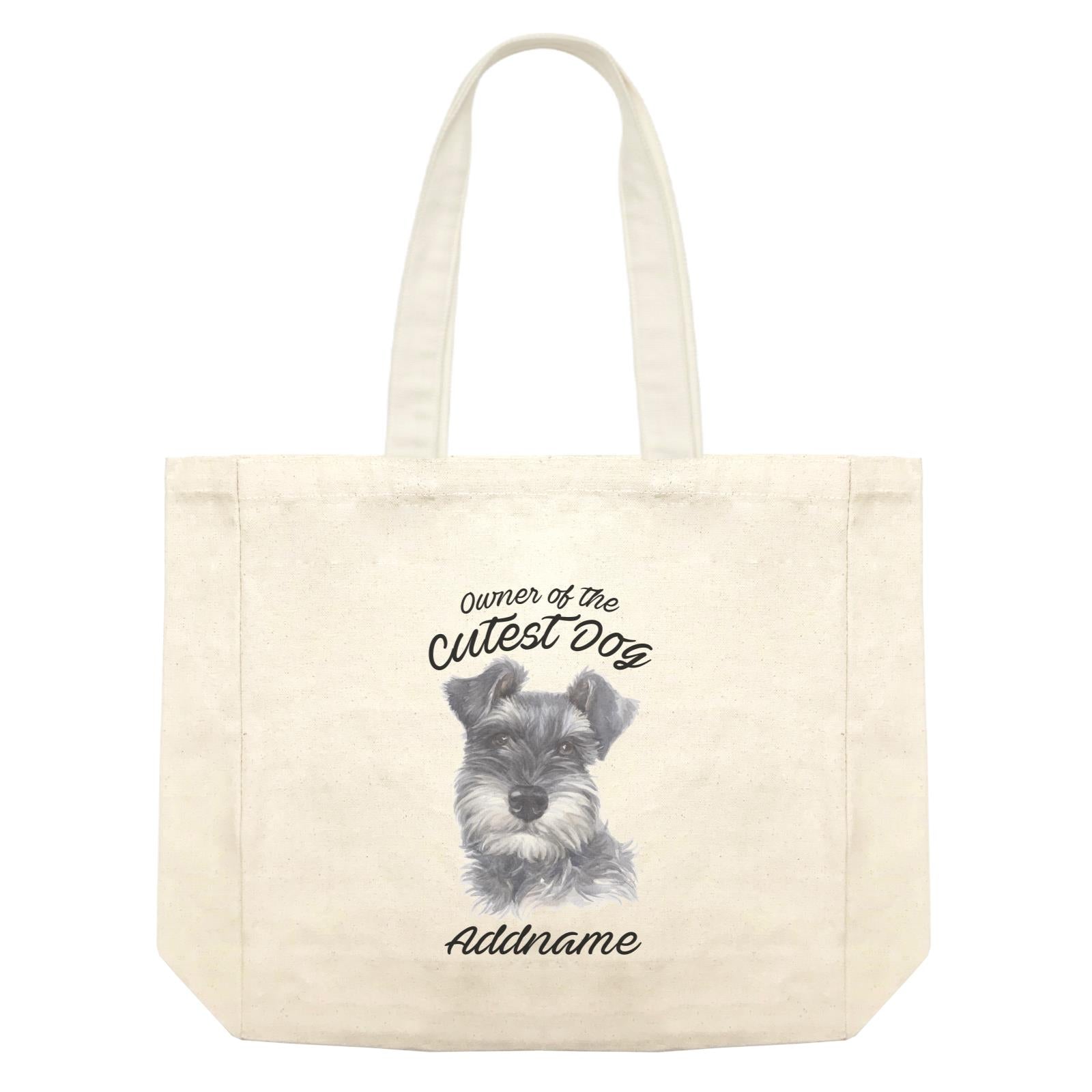 Watercolor Dog Owner Of The Cutest Dog Schnauzer Black Addname Shopping Bag