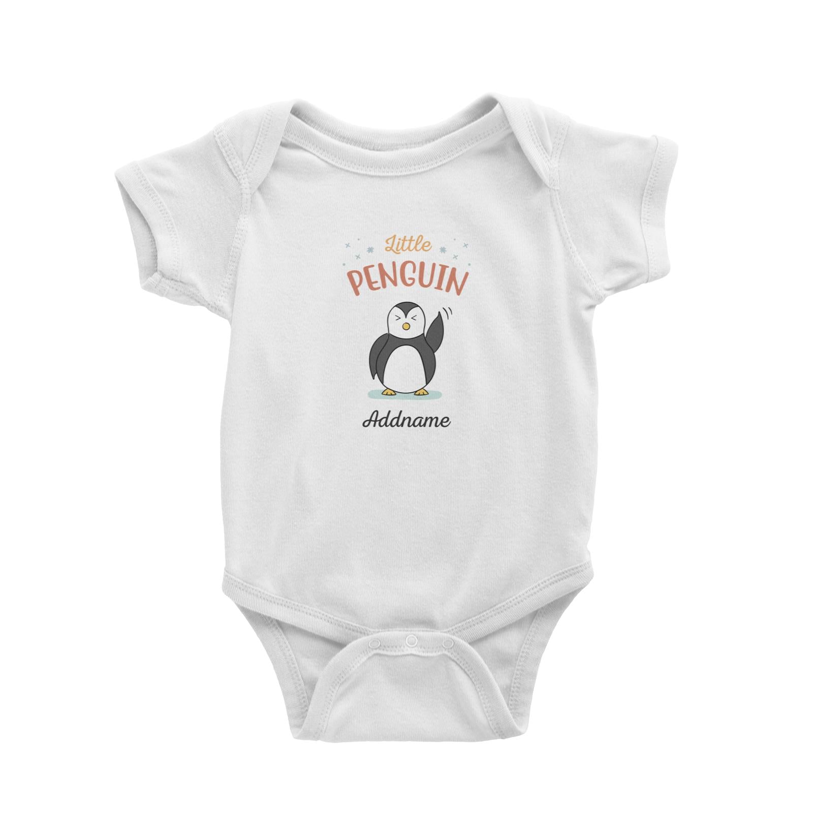 Penguin Family Little Penguin Happy Waving Hand Addname Baby Romper