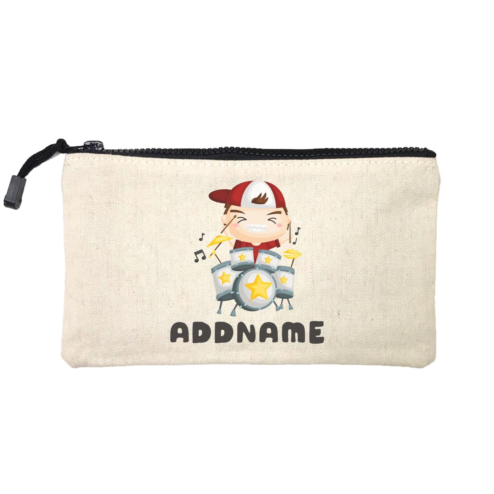 Birthday Music Band Boy Playing Drums Addname Mini Accessories Stationery Pouch