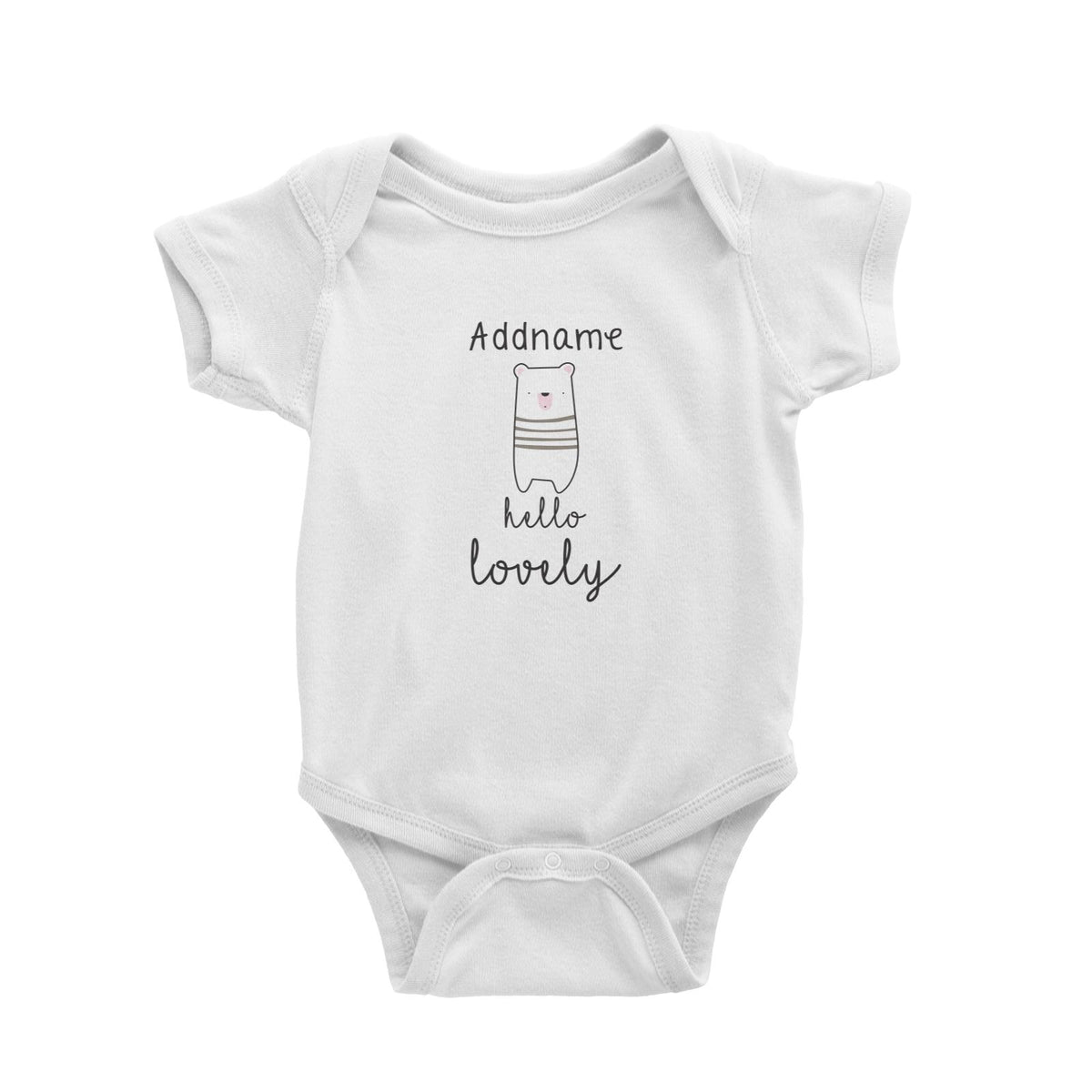 Cute Animals and Friends Series 2 Bear Addname Hello Lovely Baby Romper
