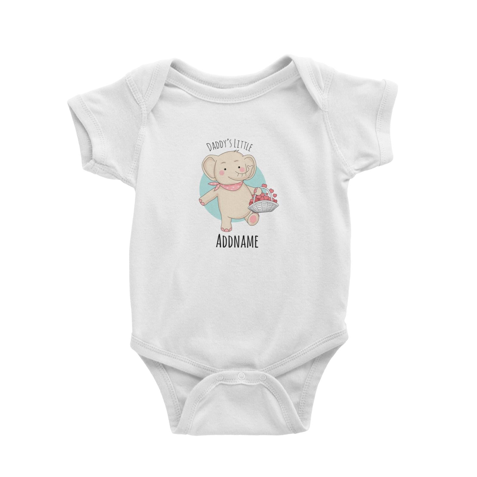 Sweet Animals Sketches Elephant Daddy's Little Addname Baby Romper