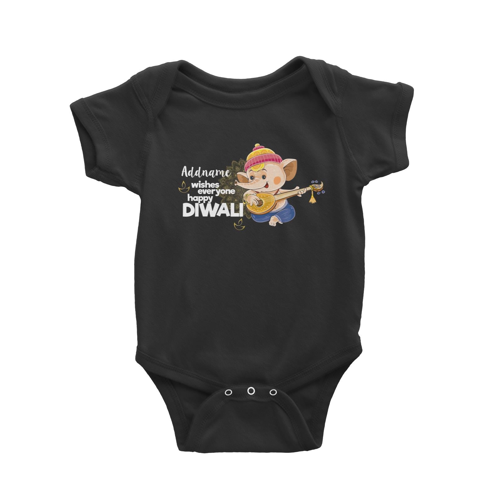Cute Ganesha Addname Wishes Everyone Happy Diwali Baby Romper