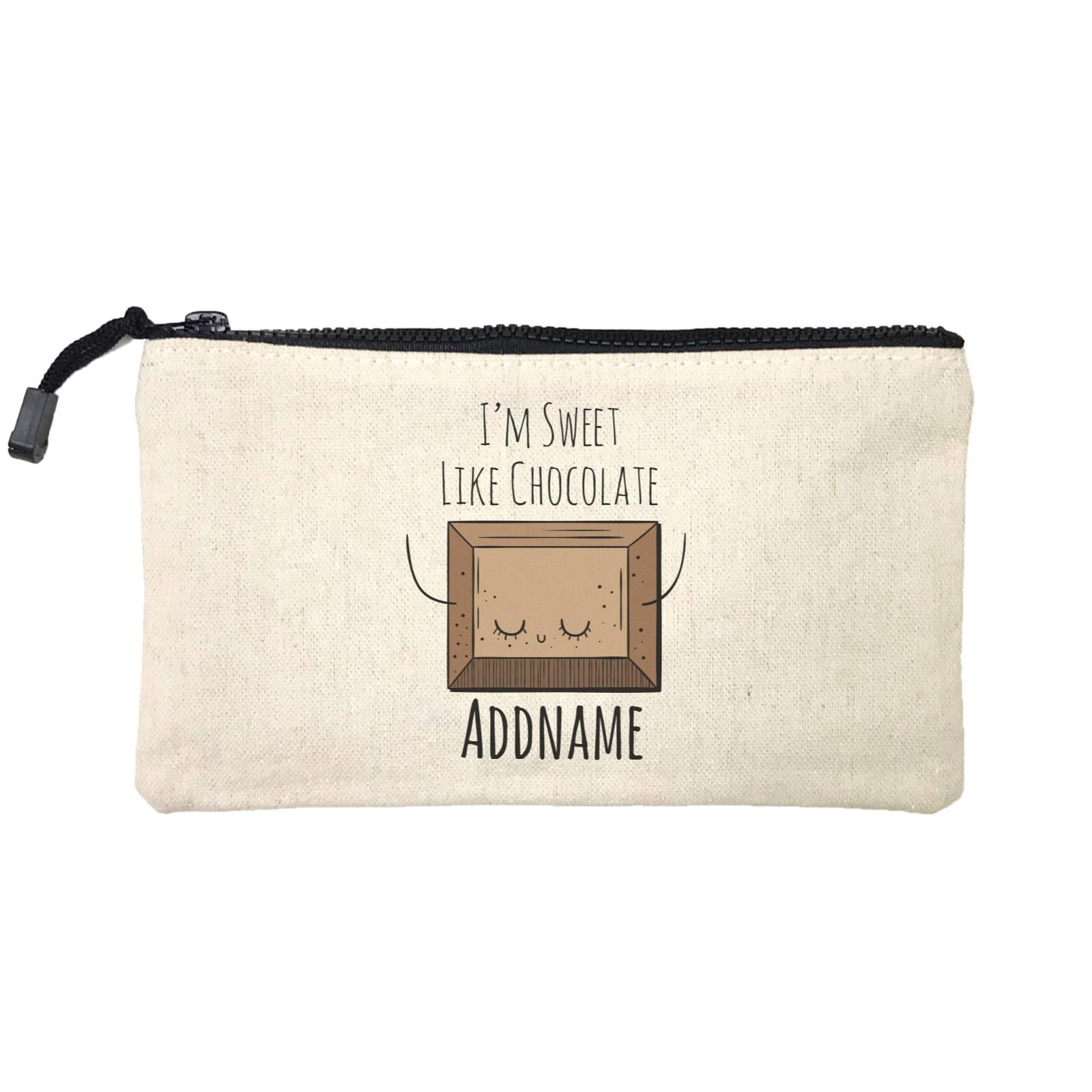 Drawn Sweet Snacks I'm Sweet Like Chocolate Addname Mini Accessories Stationery Pouch