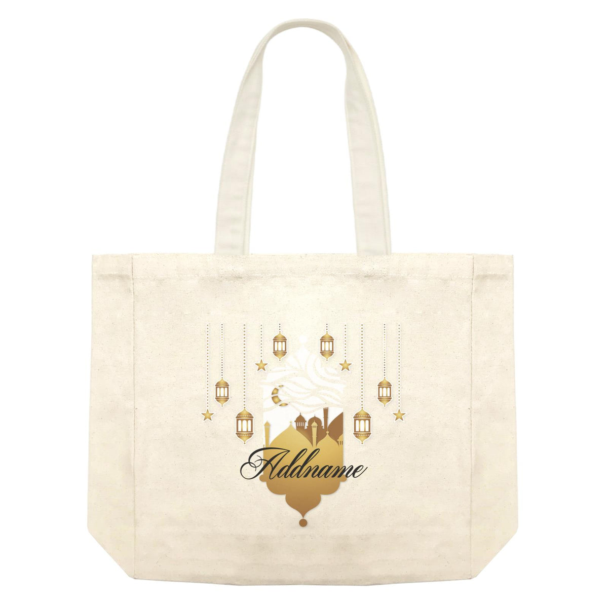 Mosque With Lamp and Star Addname Shopping Bag