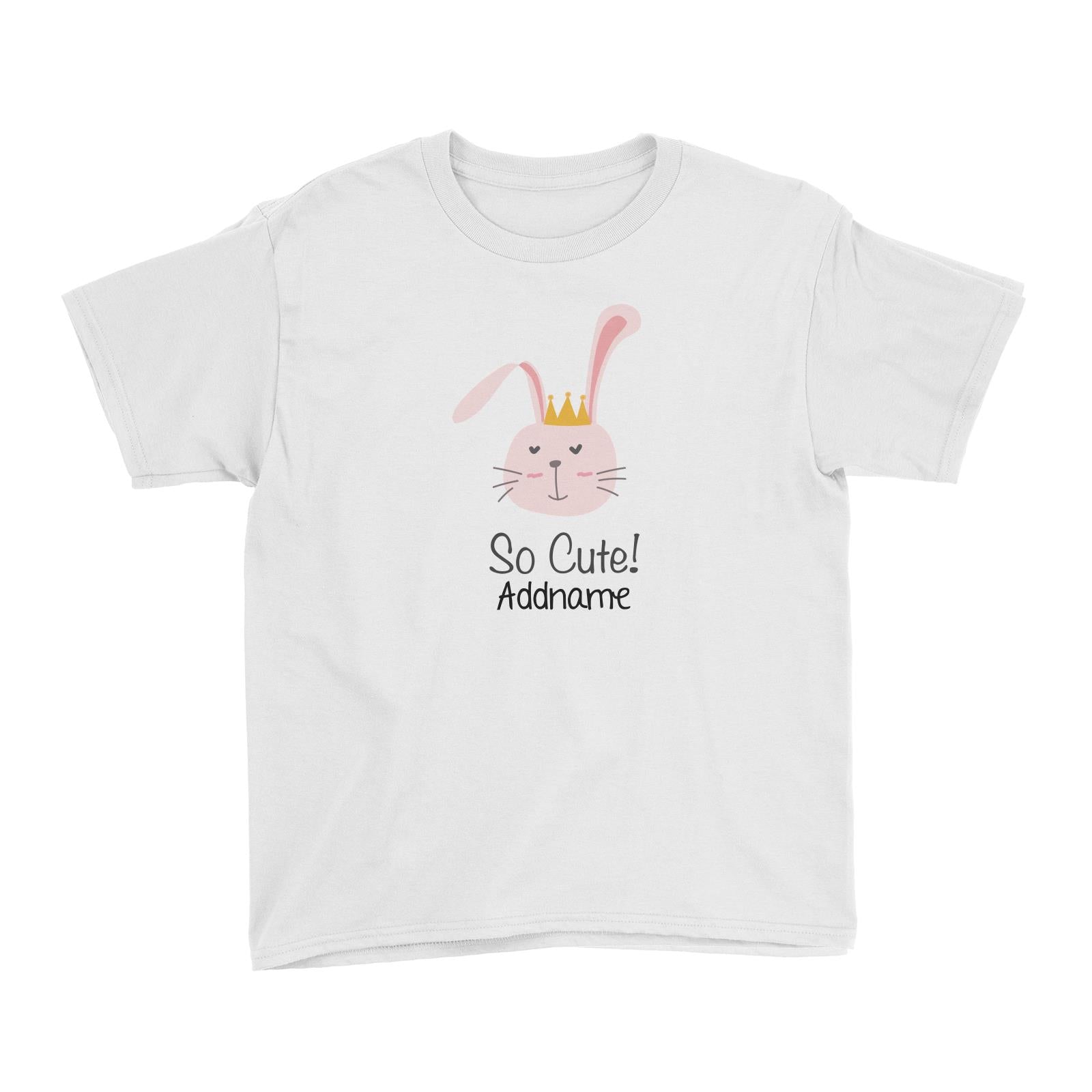 Cute Animals And Friends Series Cute Love Bunny With Crown Addname Kid's T-Shirt
