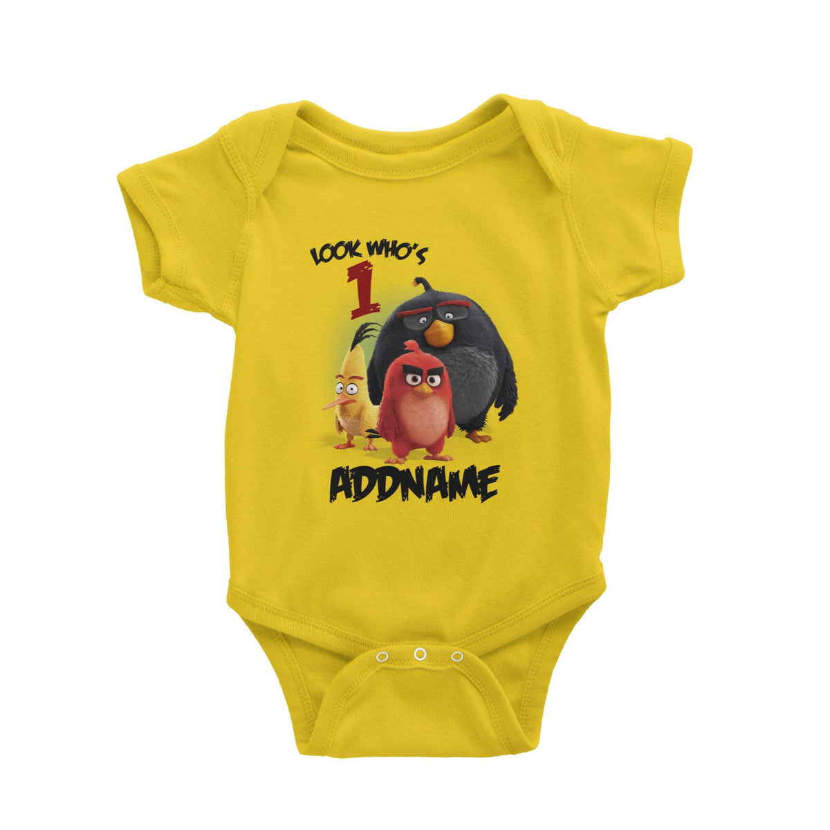 Angry Bird Birthday Theme Personalizable with Name and Number Baby Romper