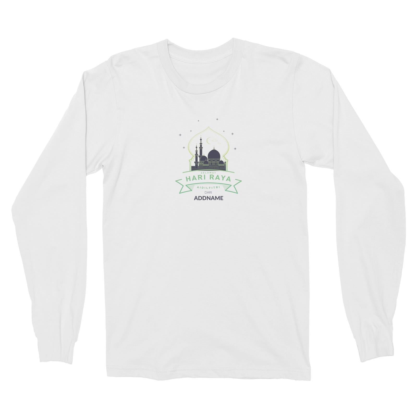 Hari Raya Aidilfitri Dari Long Sleeve Unisex T-Shirt  Personalizable Designs Gradient Mosque