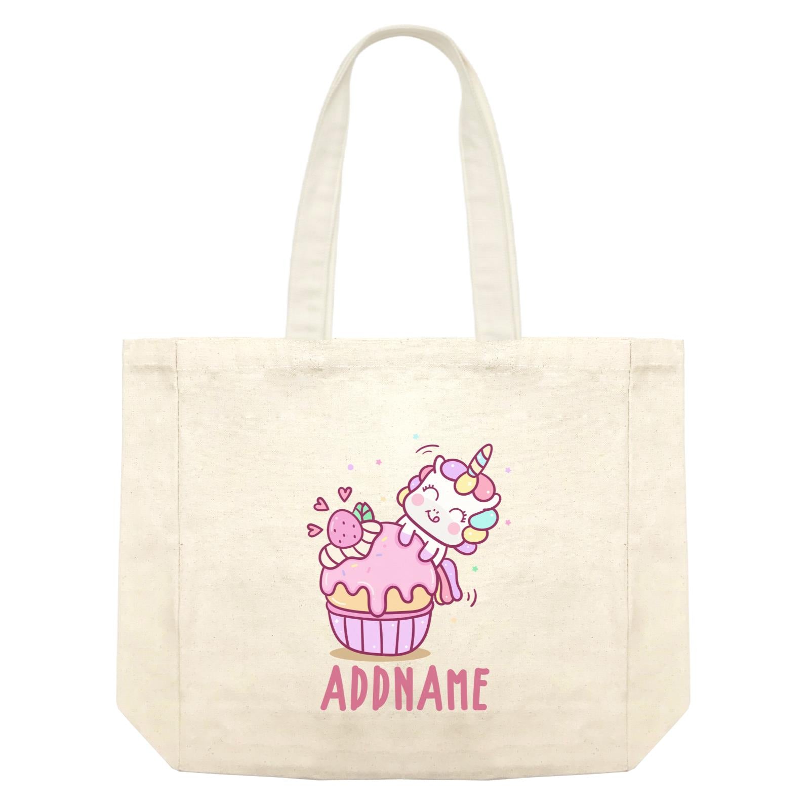 Unicorn And Princess Series Unicorn And Cupcake Addname Shopping Bag