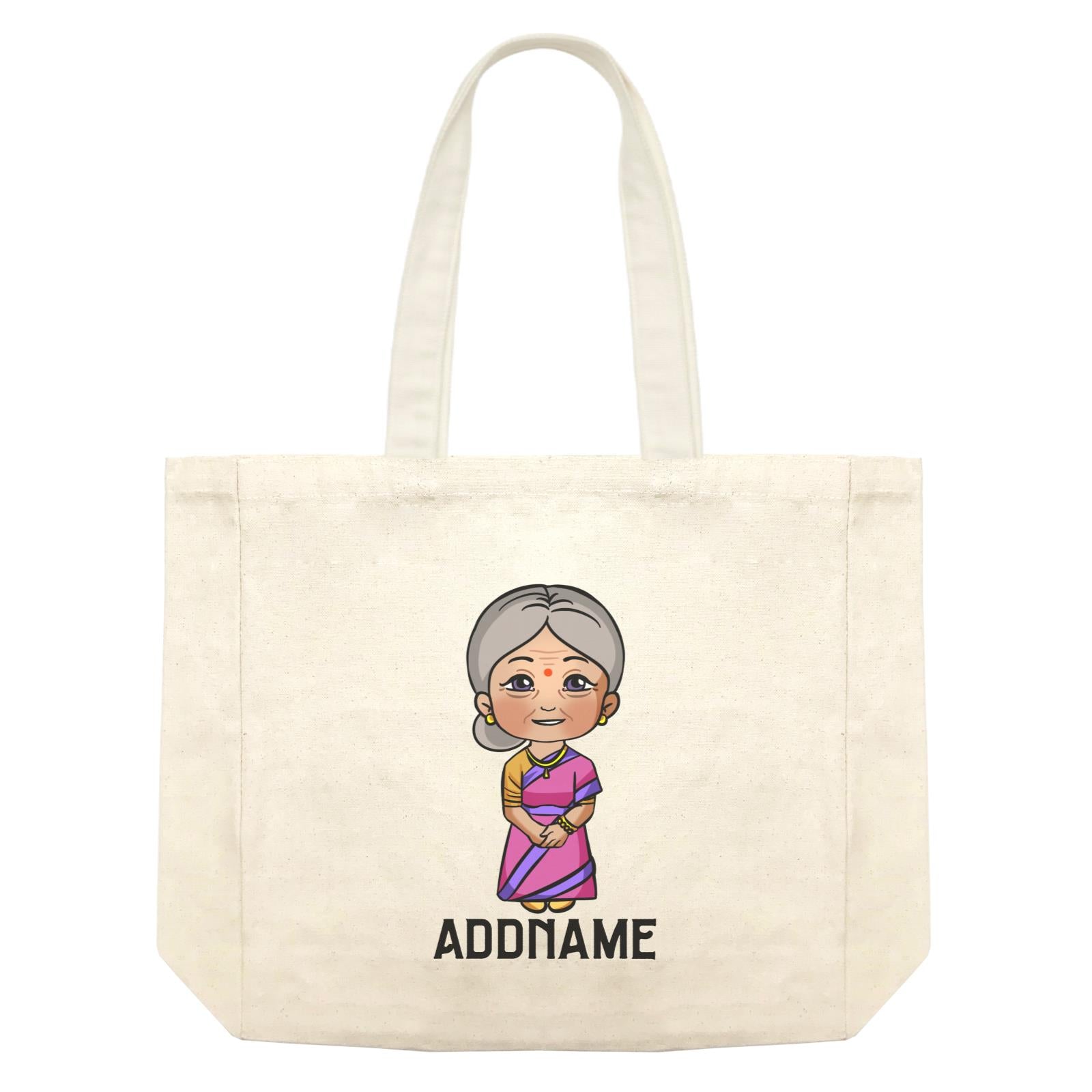 Deepavali Series Chibi Grandma Addname Shopping Bag