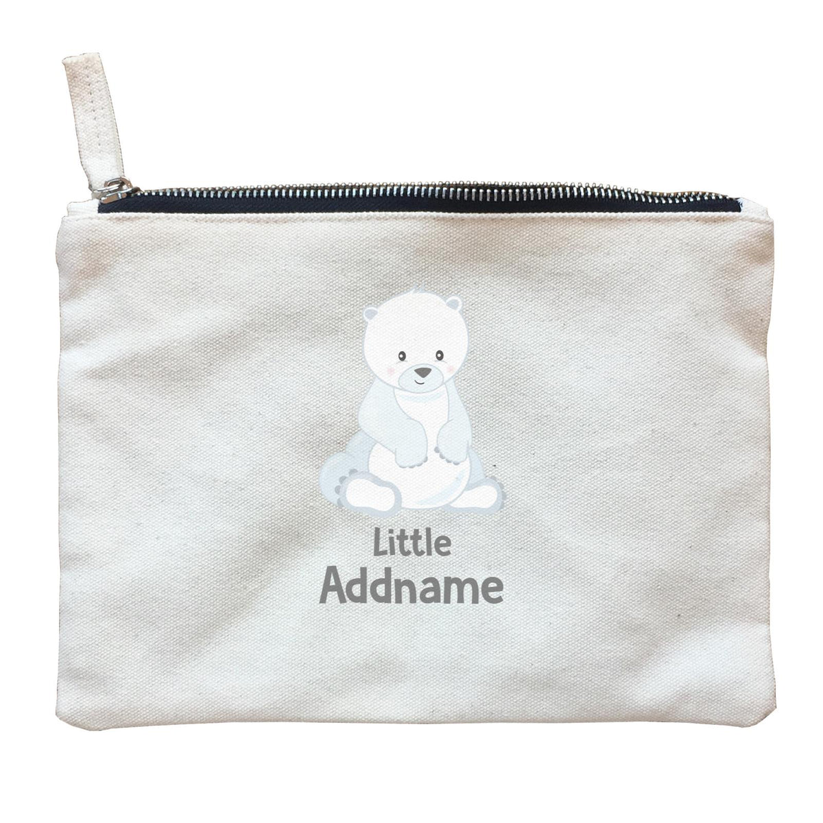 Arctic Animals Little Polar Bear Addname Zipper Pouch