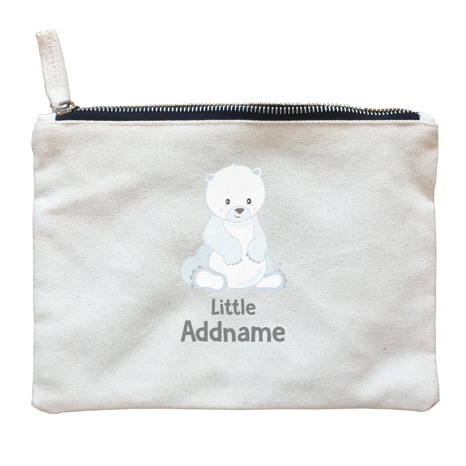 Arctic Animals Little Polar Bear Addname Zipper Pouch