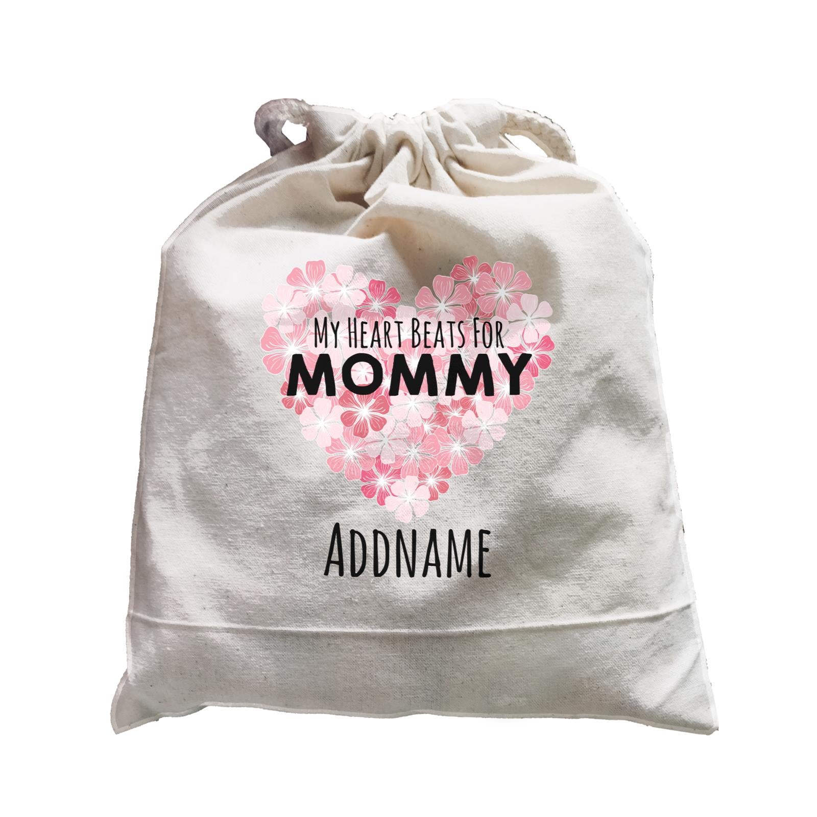 Drawn Mom & Dad Love Heart Beats for Mommy Addname Satchel