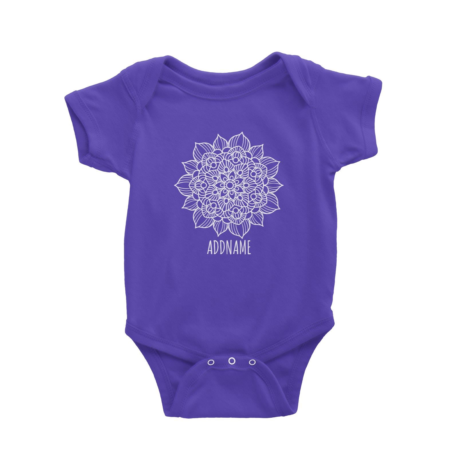 Monochrome Mandala 2 Addname Baby Romper