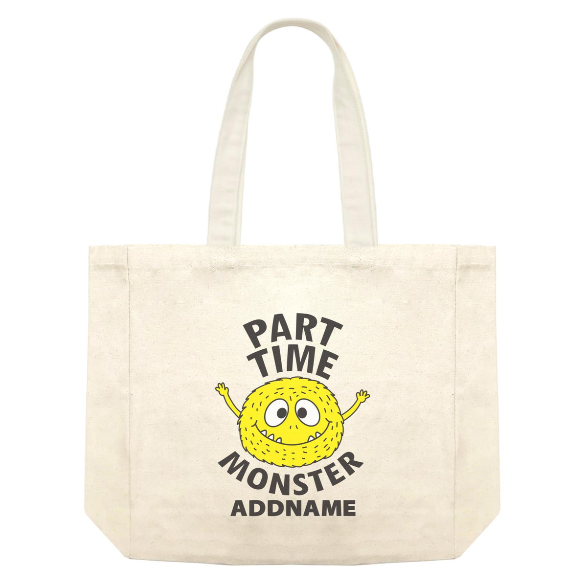 Cool Cute Monster Part Time Monster Addname Shopping Bag