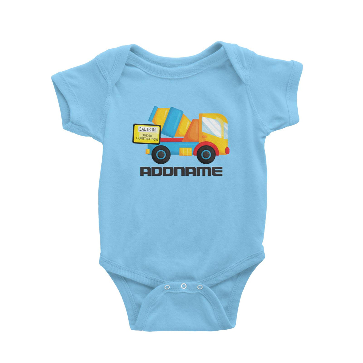Birthday Construction Cement Mixer Addname Baby Romper