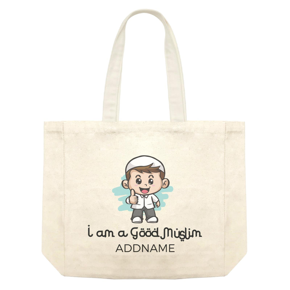 I Am a Good Muslim Thumb Up Boy Addname Shopping Bag
