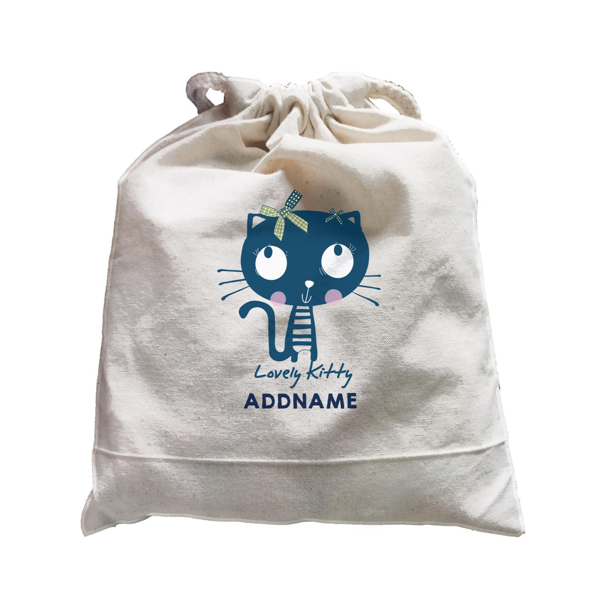 Cool Vibrant Series Lovely Blue Kitty Addname Satchel