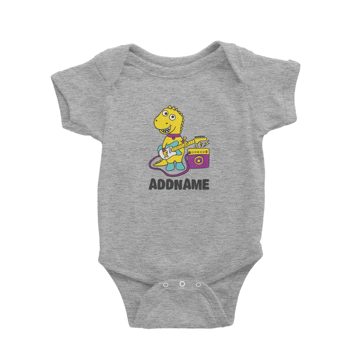 Super Cute Dinosaur Cute Guitarist Baby Romper
