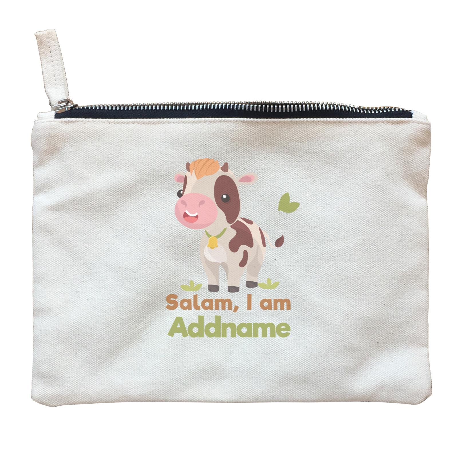 Cow Salam I Am Addname Zipper Pouch