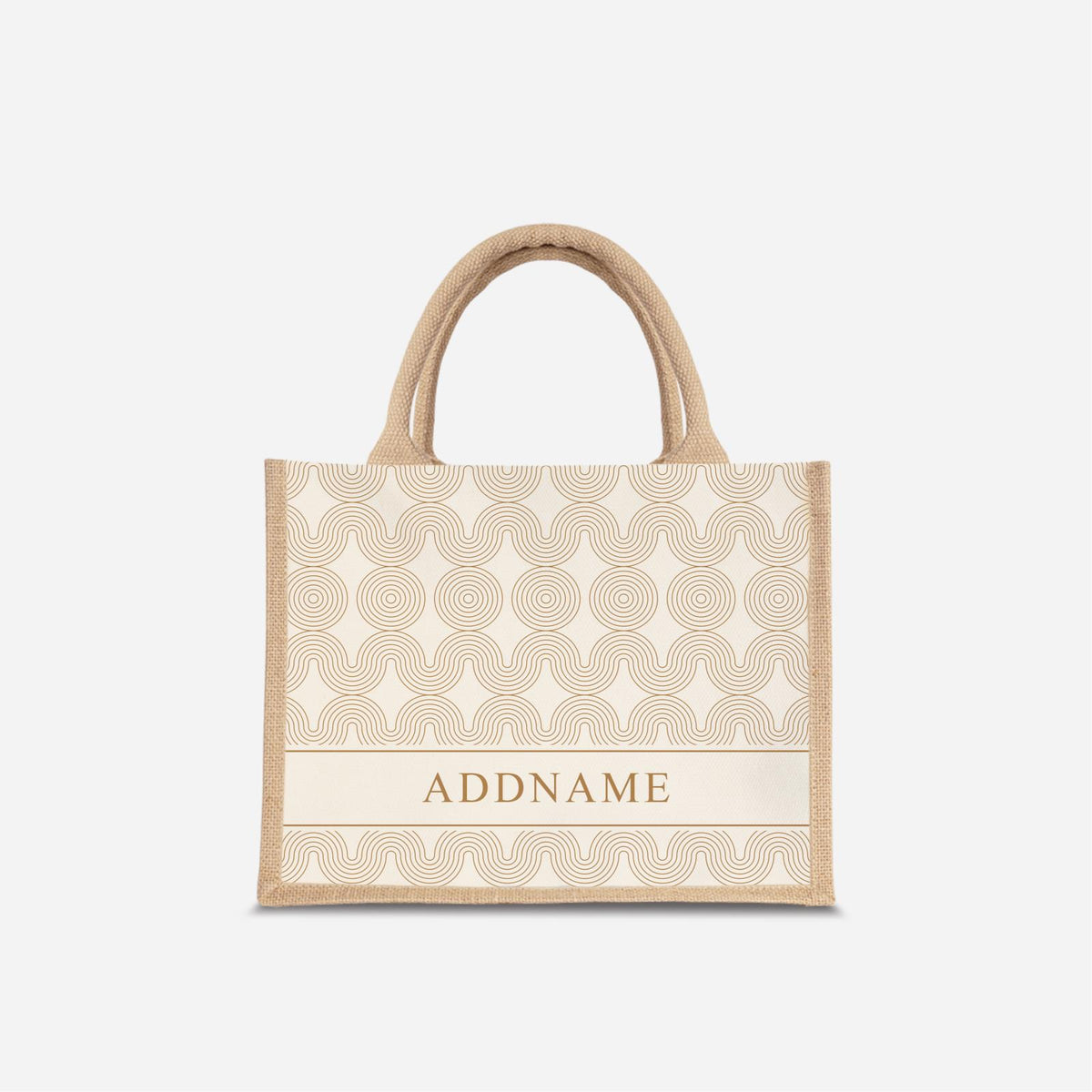 Moire Series Half Lining Jute Bag - Brown