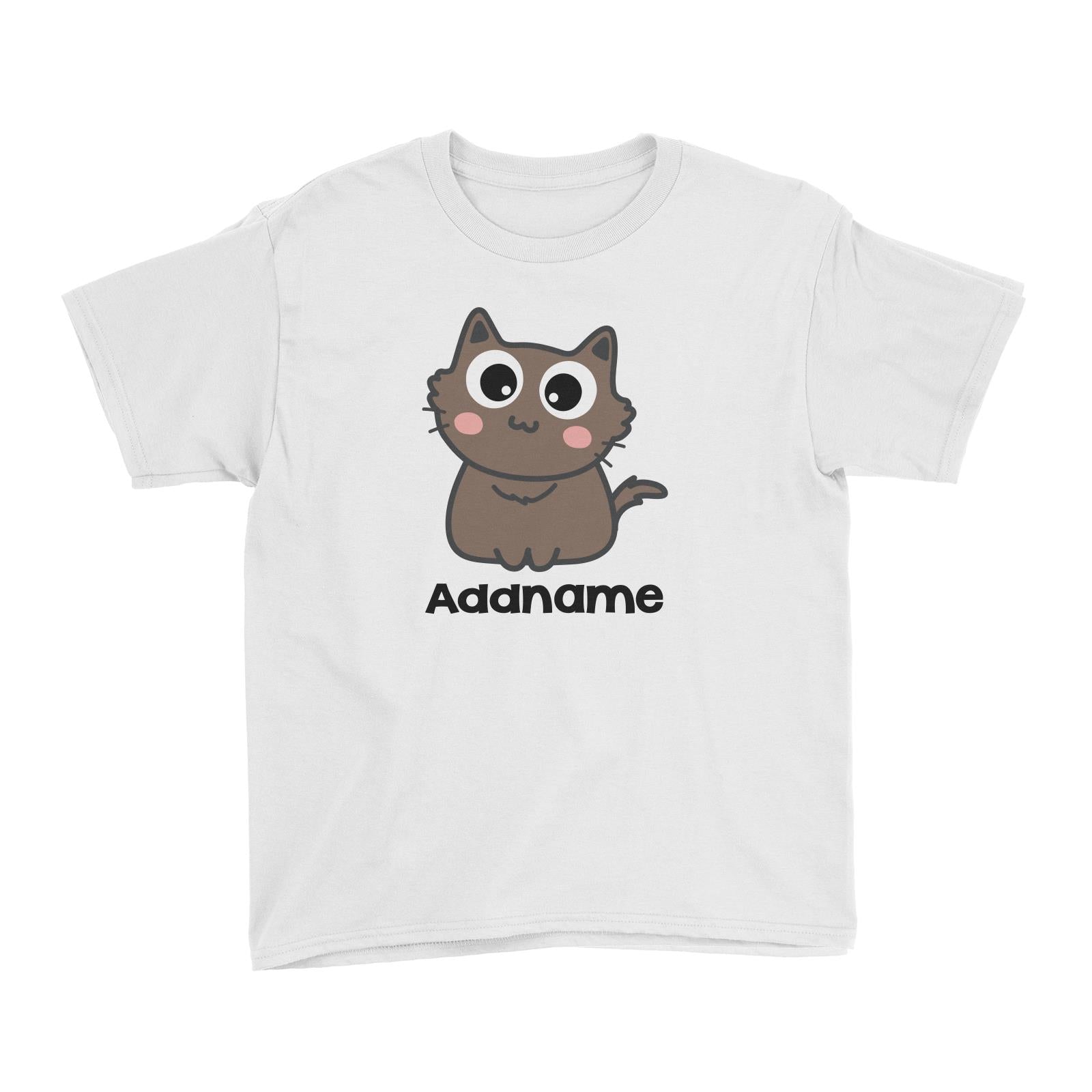 Drawn Adorable Cats Chocolate Addname Kid's T-Shirt
