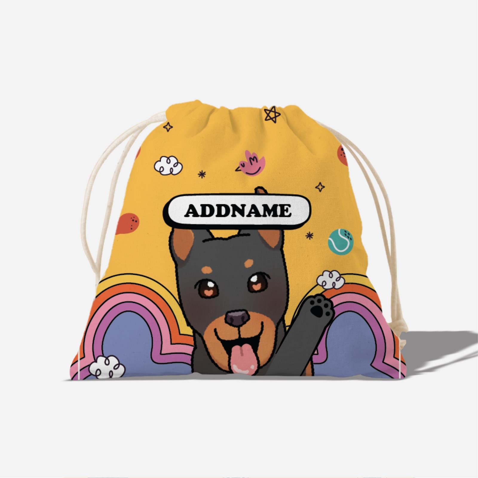 Paw Print Series Full Print Satchel - Doberman