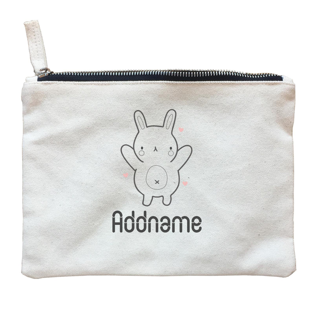Coloring Outline Cute Hand Drawn Animals Cute Rabbit Addname Zipper Pouch