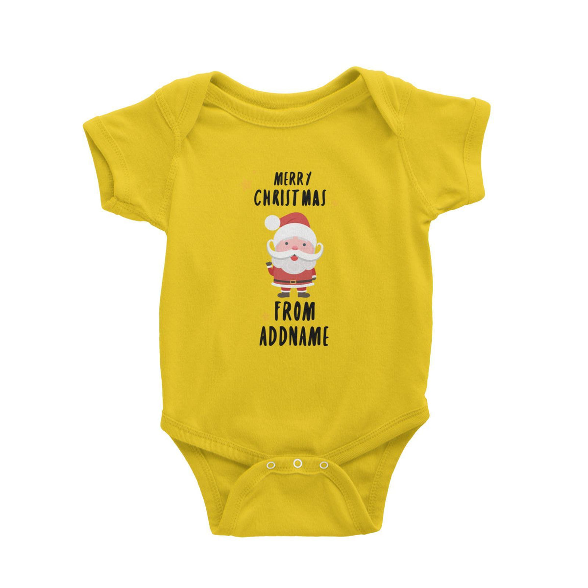 Cute Santa Merry Christmas Greeting Addname Baby Romper  Personalizable Designs Matching Family