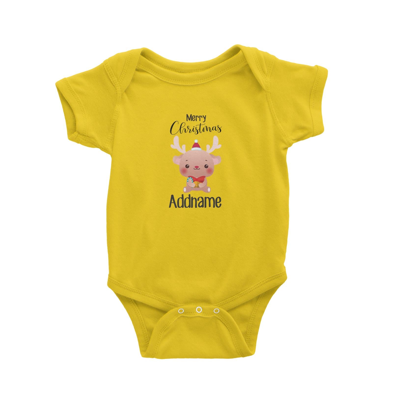 Christmas Cute Animal Series Deer Merry Christmas Baby Romper
