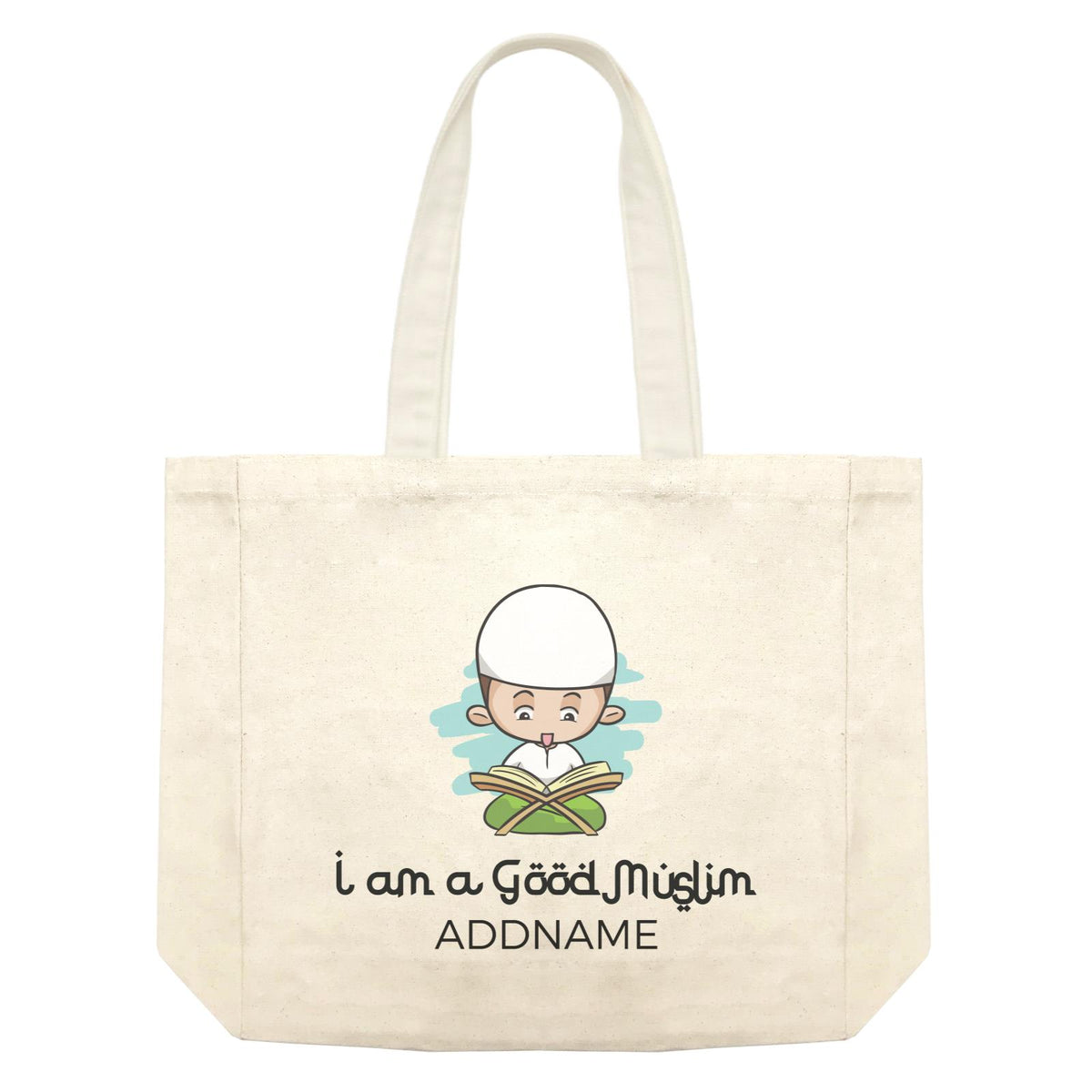 I Am a Good Muslim Man Reading Addname Shopping Bag