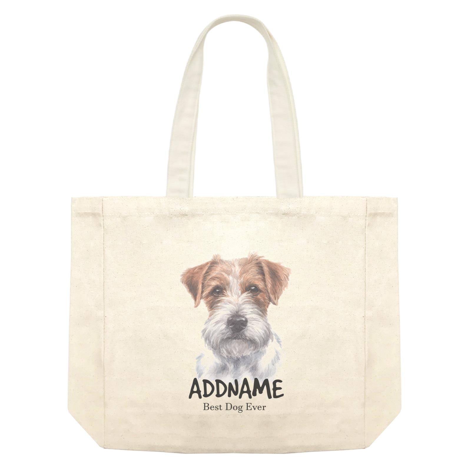 Watercolor Dog Jack Russell Hairy Best Dog Ever Addname Shopping Bag