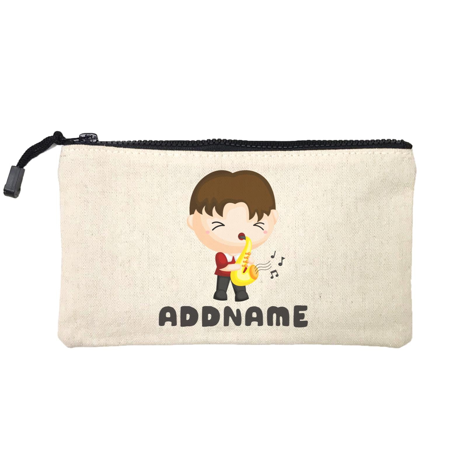 Birthday Music Band Boy Playing Saxophone Addname Mini Accessories Stationery Pouch