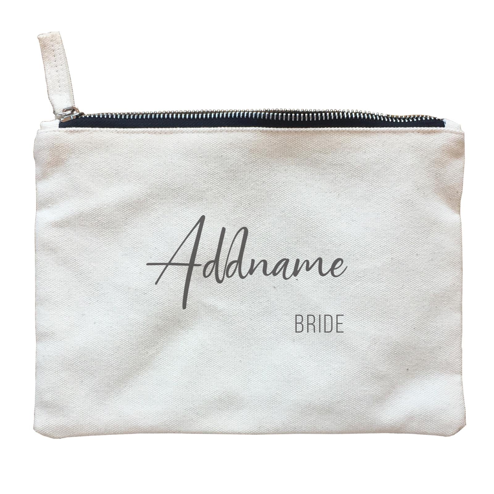 Bridesmaid Calligraphy Addname Modern Bride Accessories Zipper Pouch