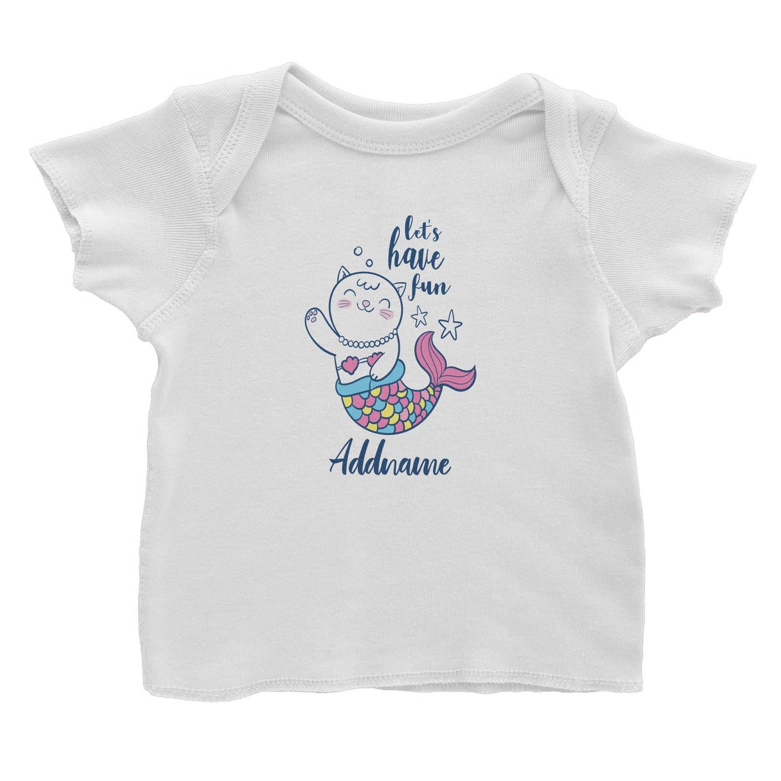 Cool Cute Animals Cats Let's Have Fun Addname Baby T-Shirt