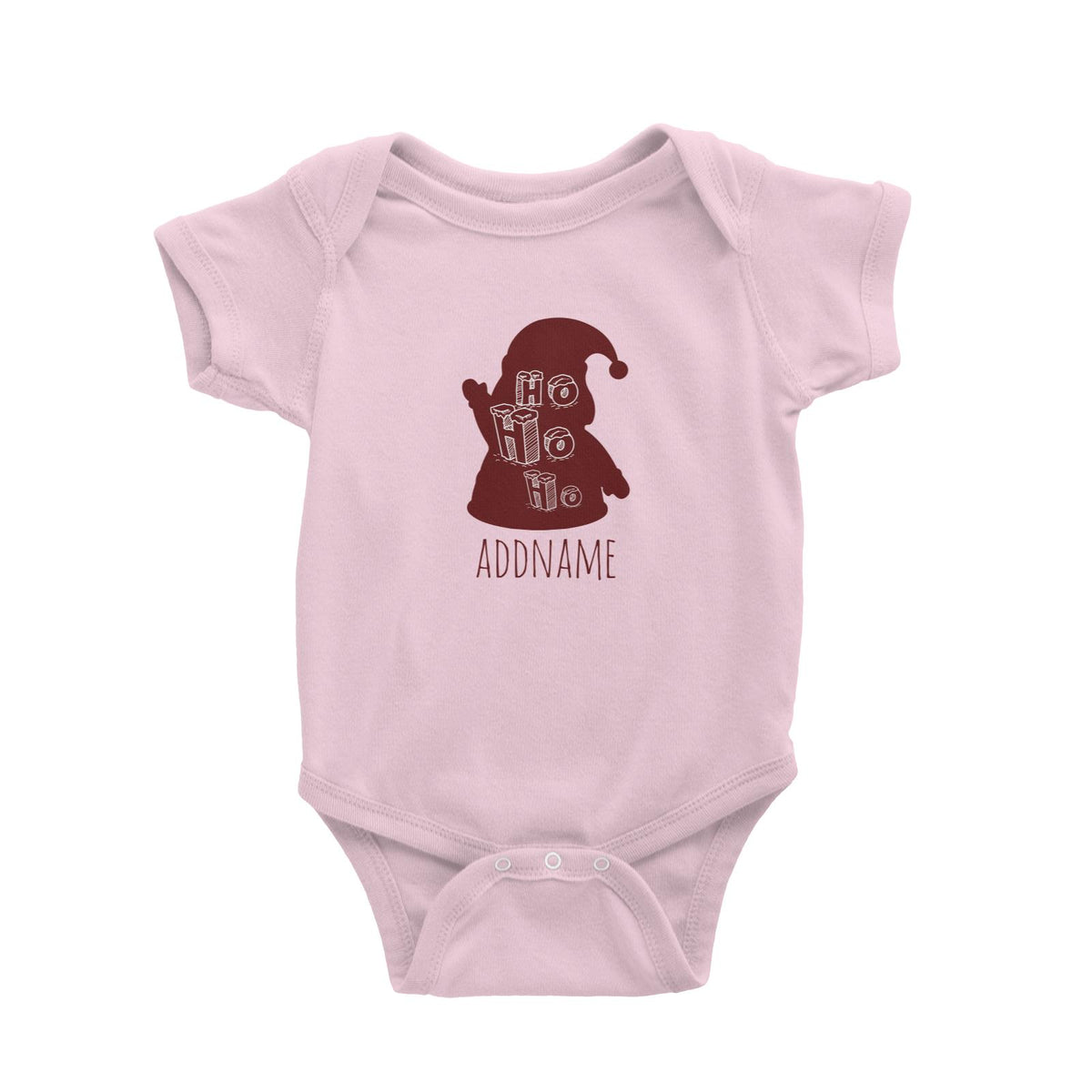 Christmas Series Red Santa Silhouette Ho Ho Ho Baby Romper