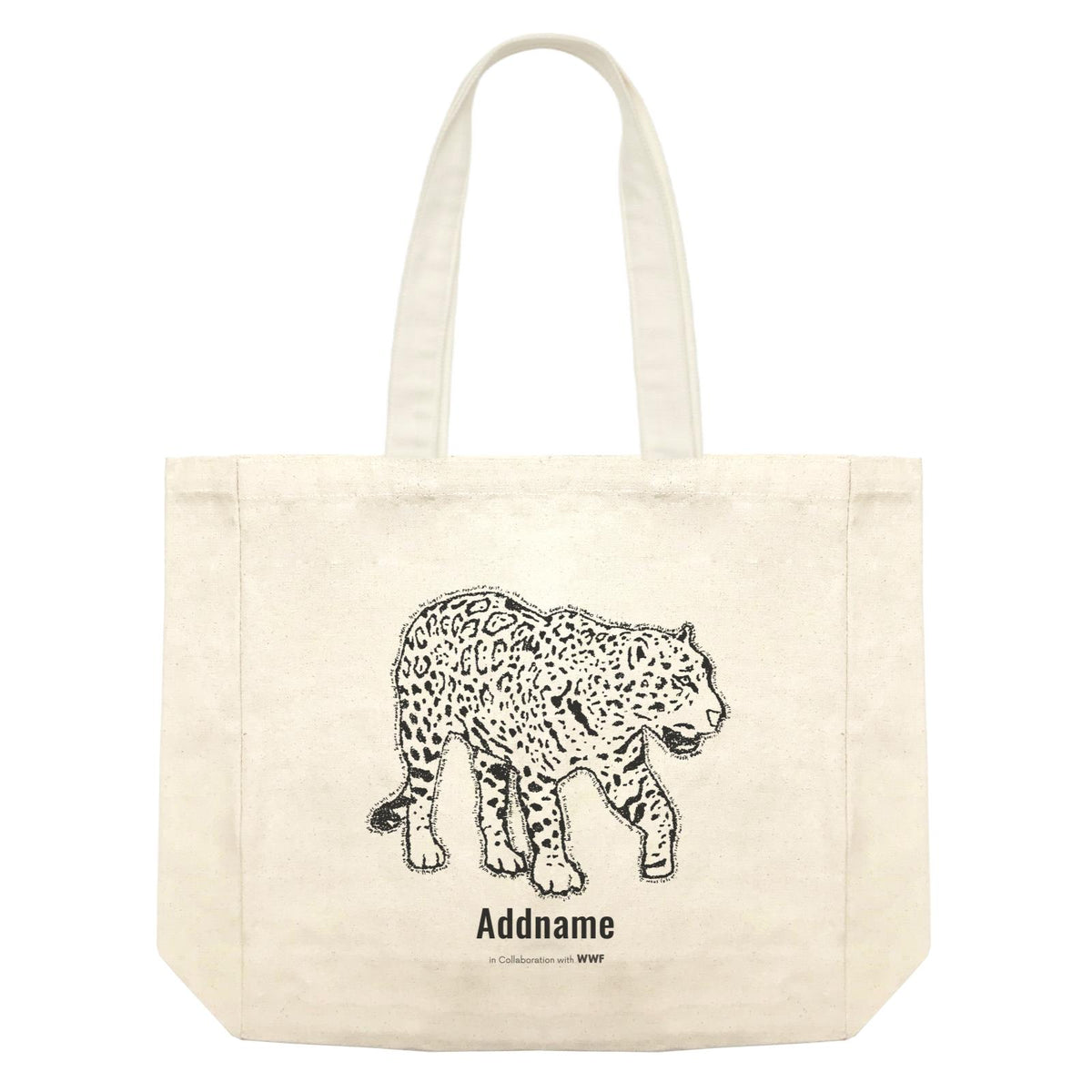 Hand Written Animals Black Jaguar By ArtC Addname Shopping Bag