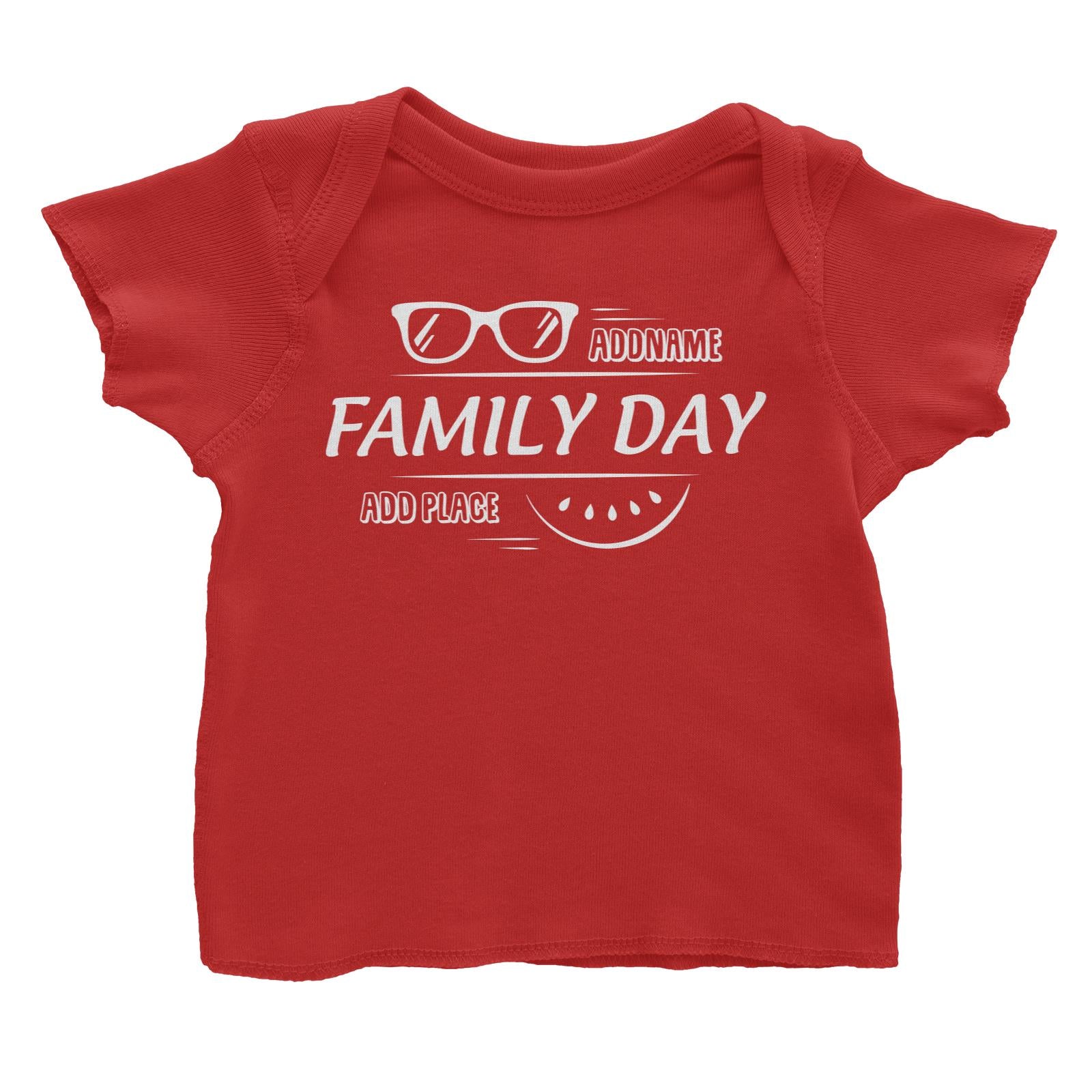 Family Day Tropical Sun Glasses Family Day Addname And Add Place Baby T-Shirt