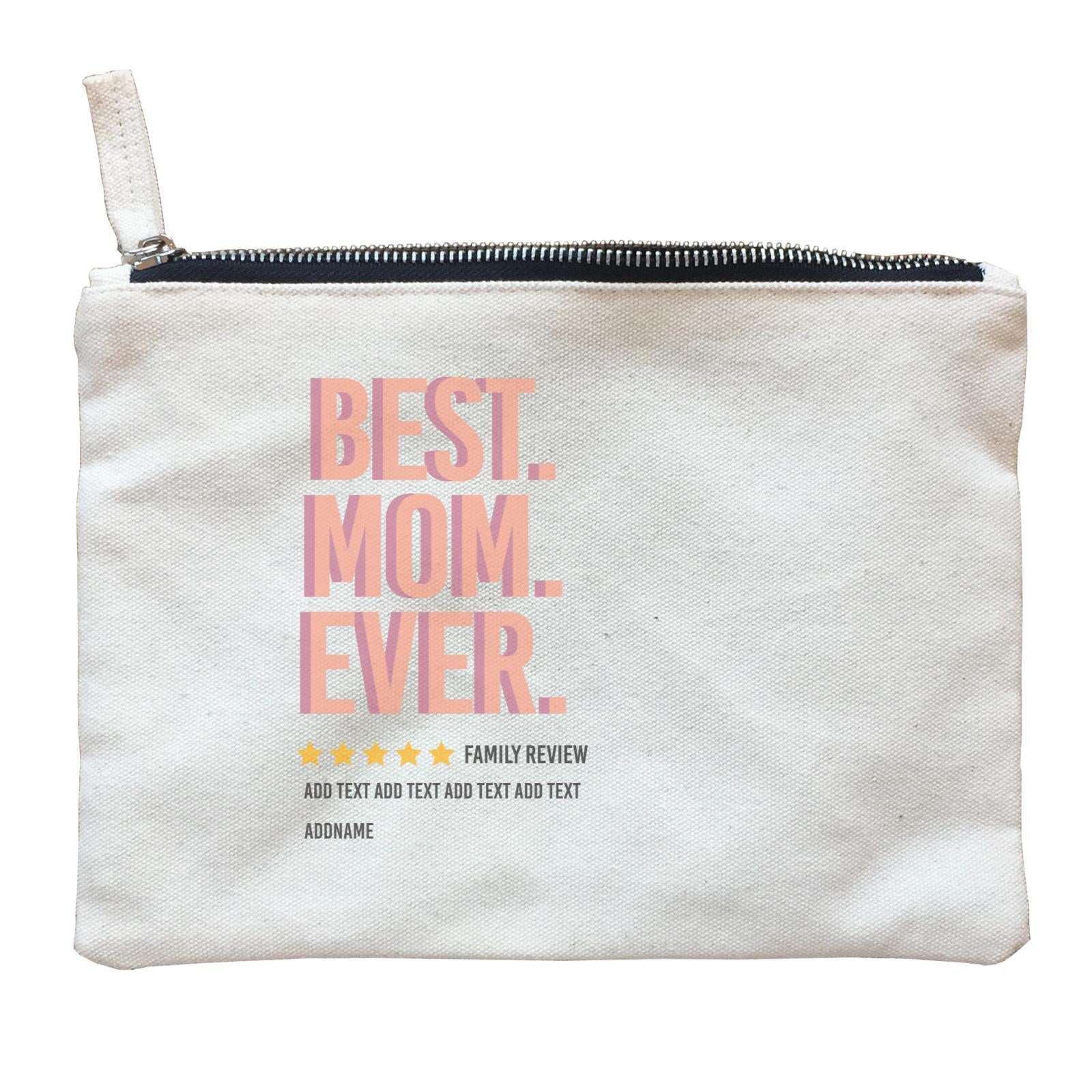 Awesome Mom 1 Best Mom Ever Family Review Add Text And Addname Zipper Pouch